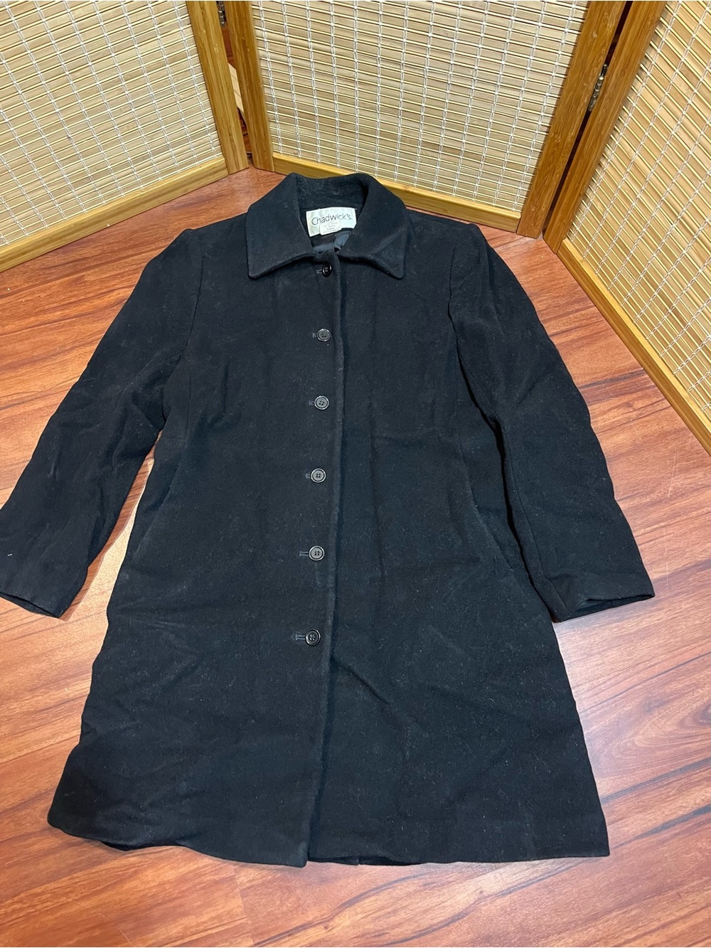Chadwick’s Women’s Wool Blend Black Single Breasted  Coat Sz 6